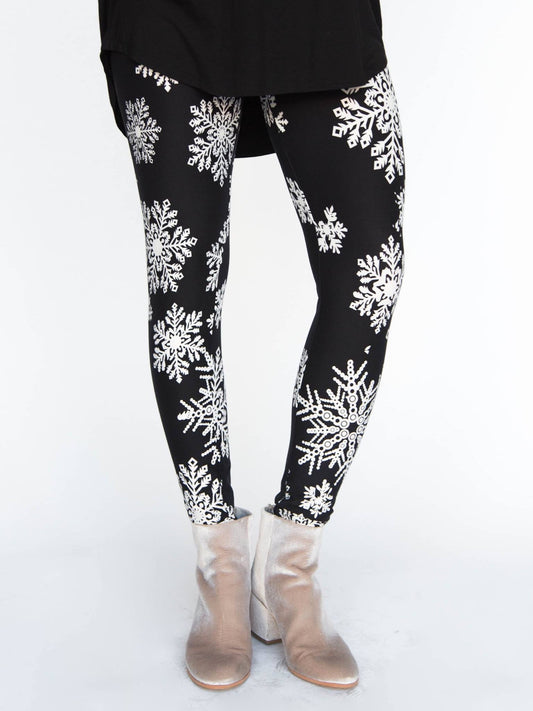 Holiday Leggings Let it Snow Black