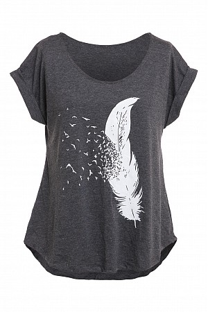 Birds of a Feather Graphic Tee Charcoal