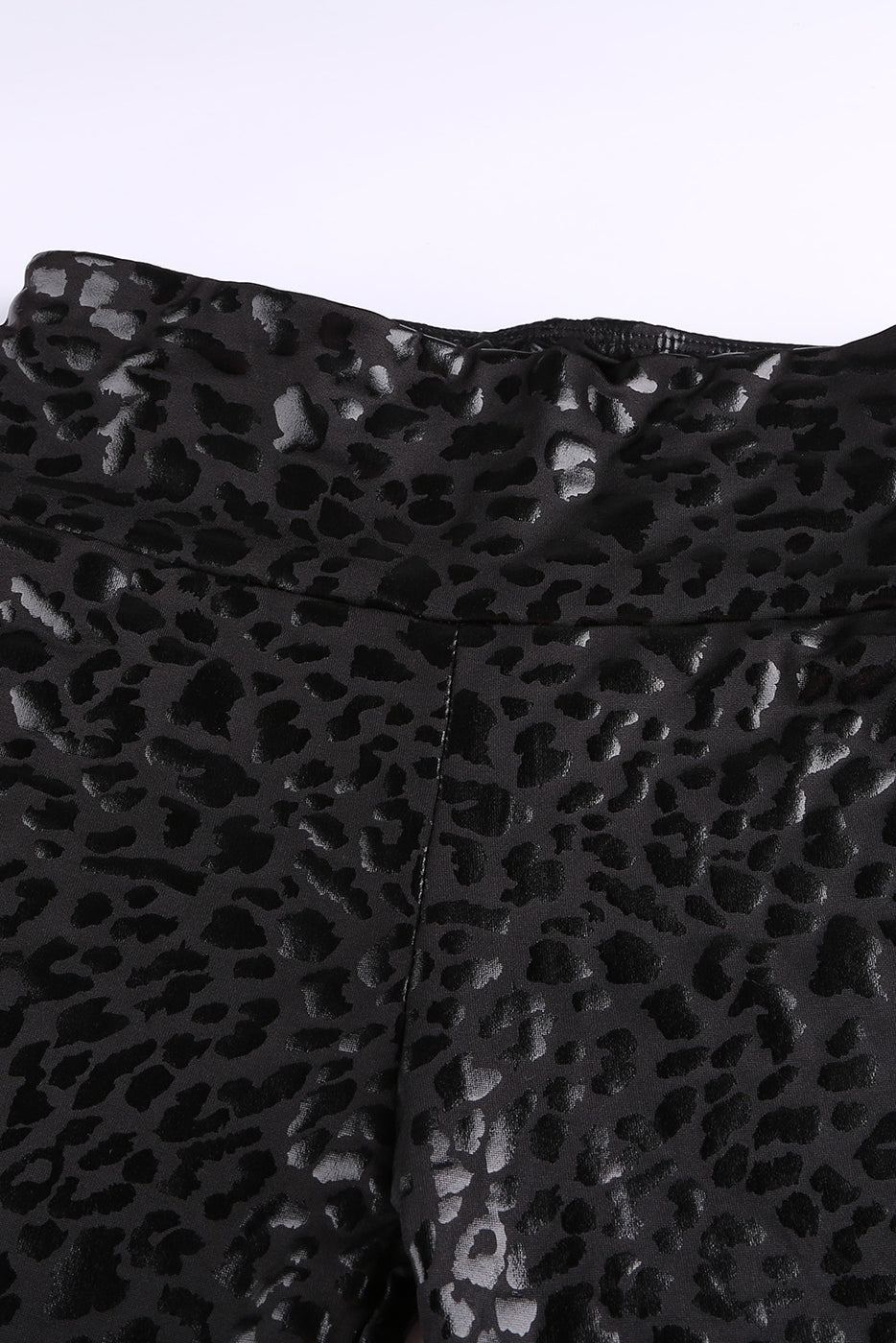 Black Shiny Leopard Textured Legging