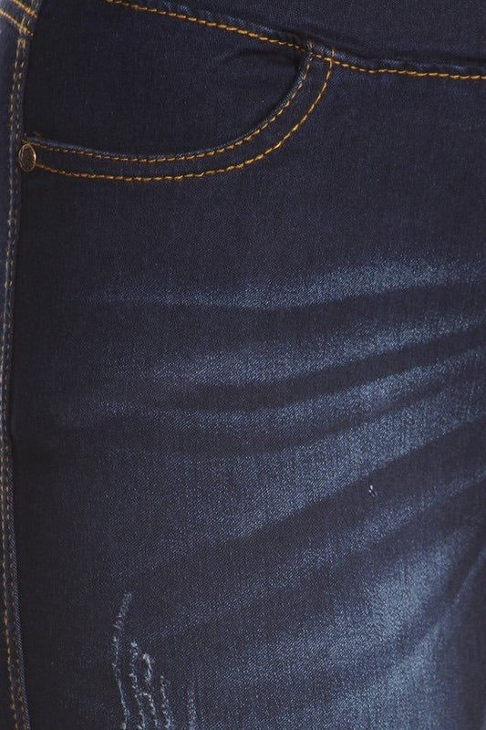 Dark Denim Lightly Distressed Jeggings