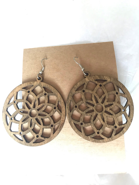 Handmade Laser Cut Wood Earrings