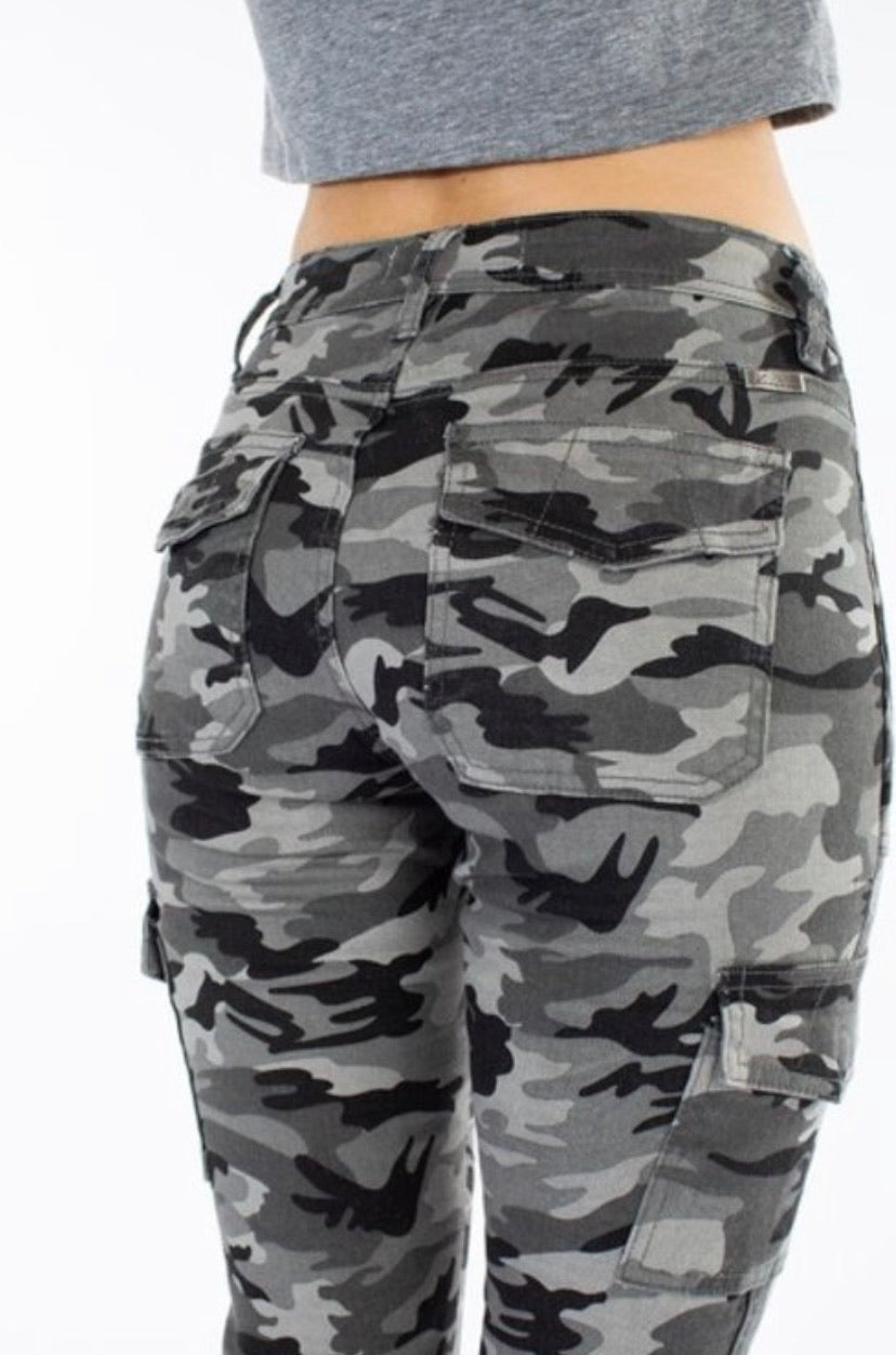 KanCan Denim Camouflage Cargo Pants