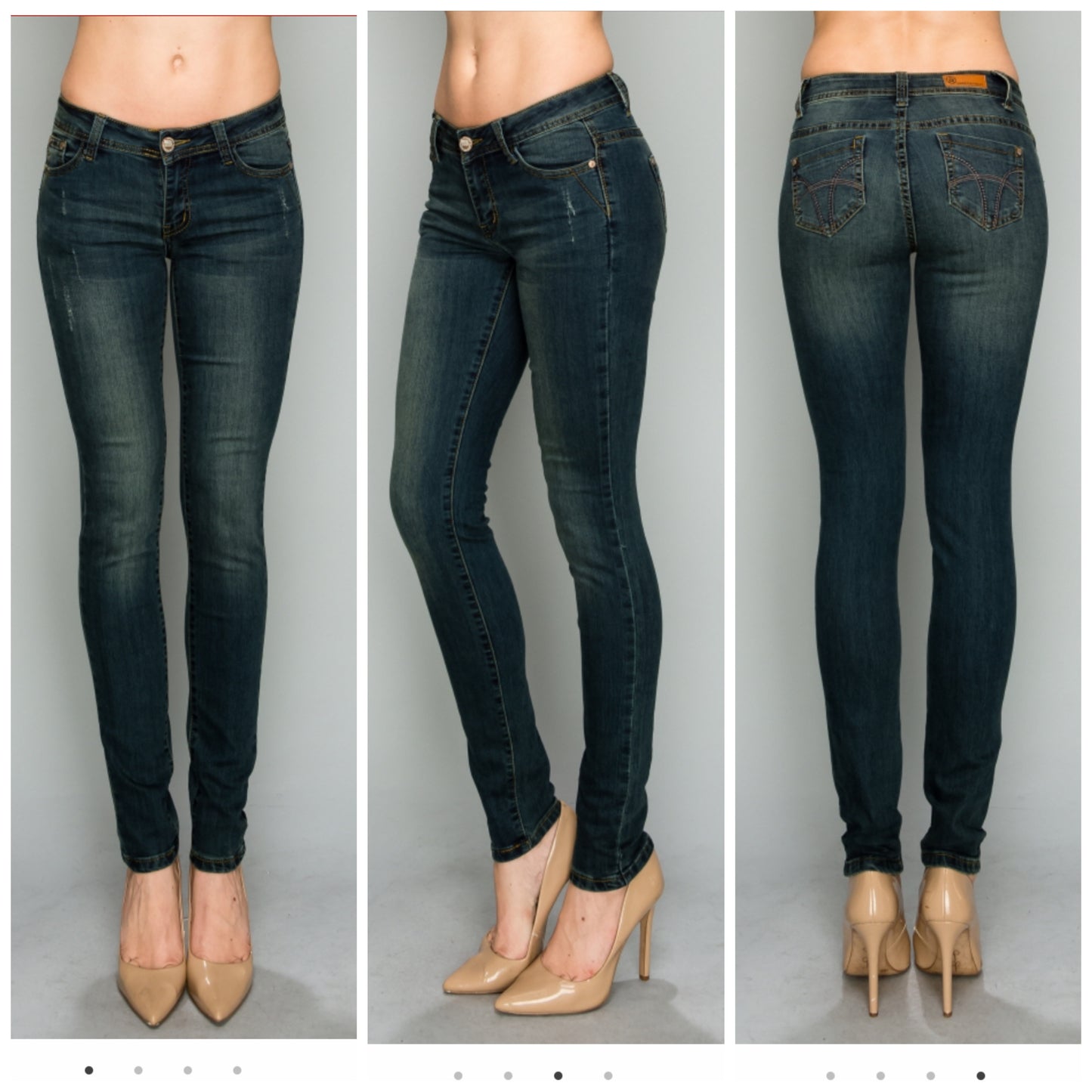Medium Blue Denim Scratched Lightly Distressed Jeans Pant
