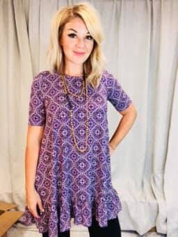 Ruffle Tunic Purple Boho