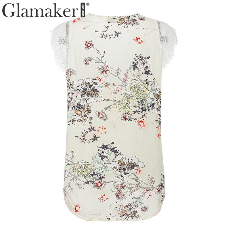 Patchwork Lace V neck Sleeveless Ivory Floral Tank