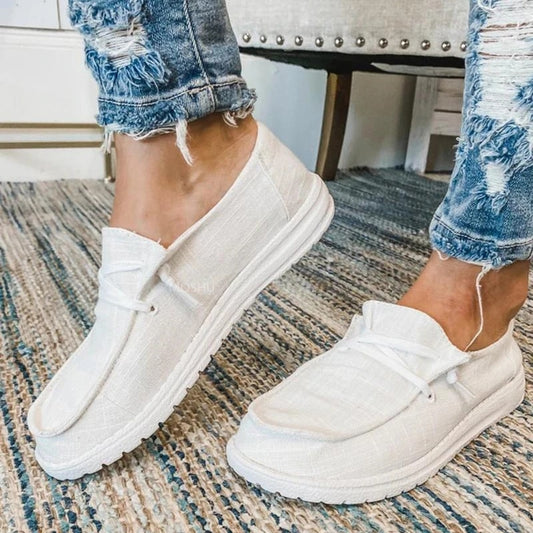 Slip on Sneakers White Canvas