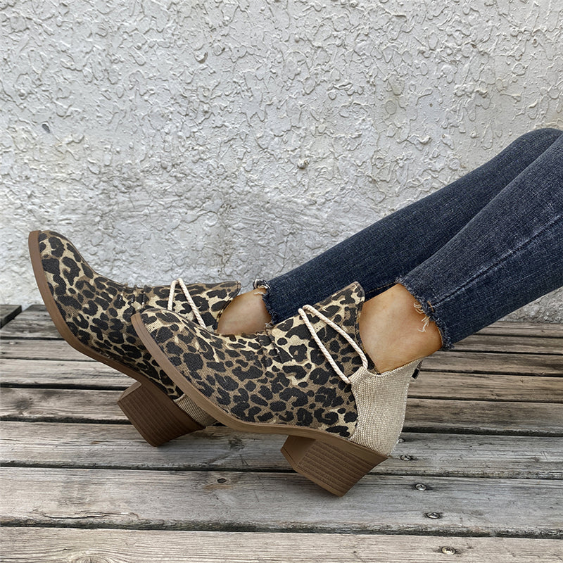 Chic Ankle Boots Leopard Boot