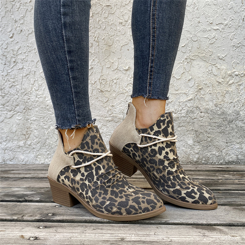 Chic Ankle Boots Leopard Boot