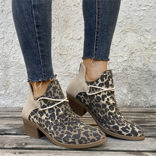 Chic Ankle Boots Leopard Boot
