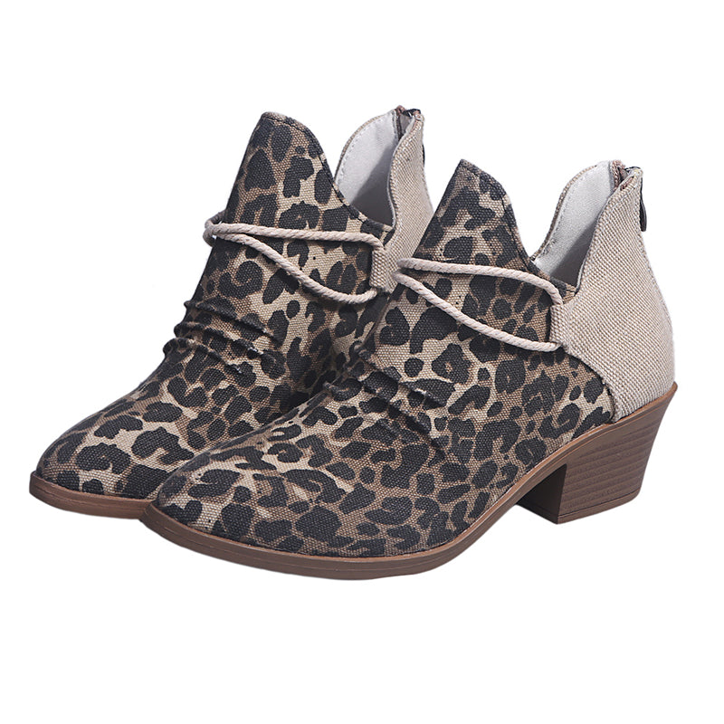 Chic Ankle Boots Leopard Boot