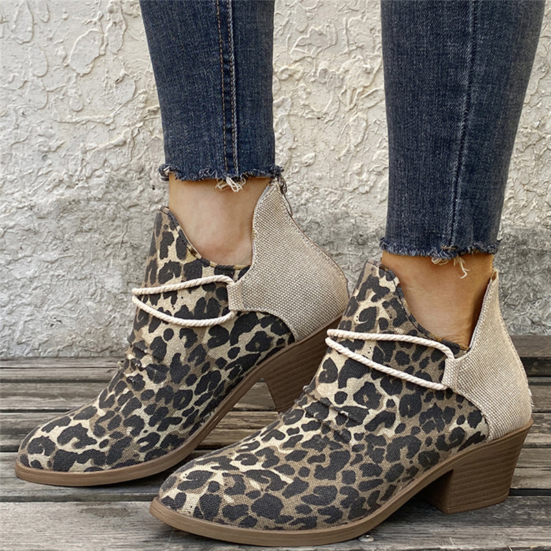 Chic Ankle Boots Leopard Boot