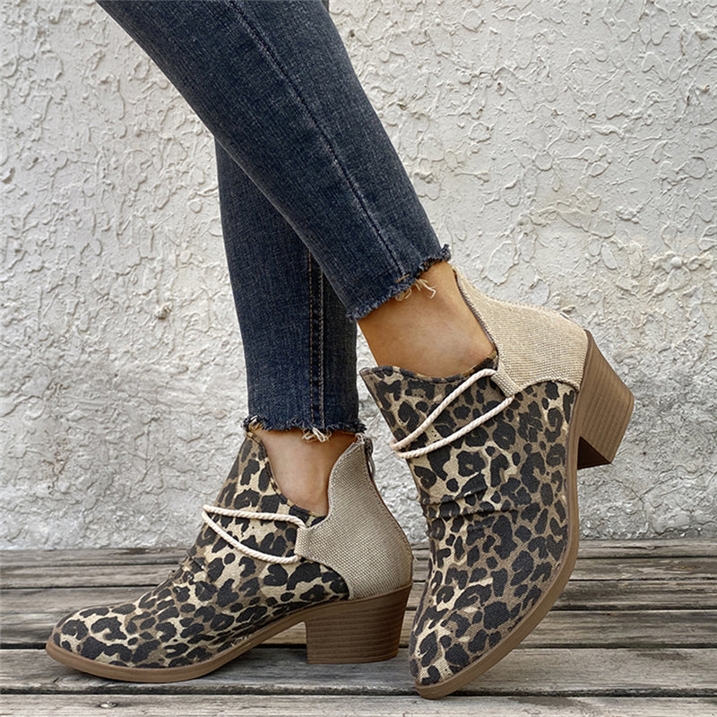 Chic Ankle Boots Leopard Boot