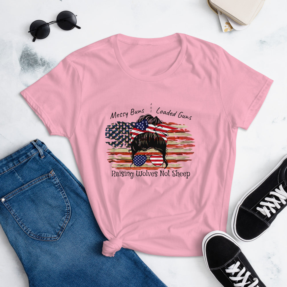 Messy Buns Loaded Guns Women's short sleeve t-shirt