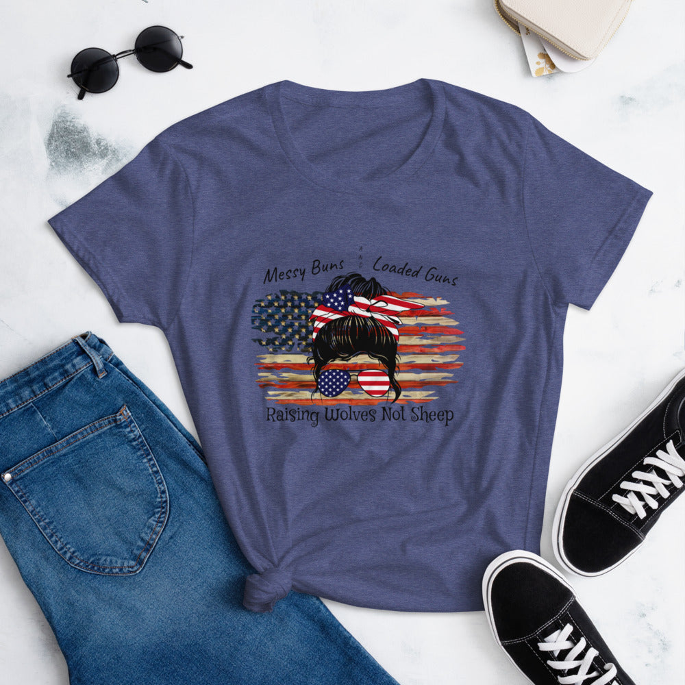 Messy Buns Loaded Guns Women's short sleeve t-shirt