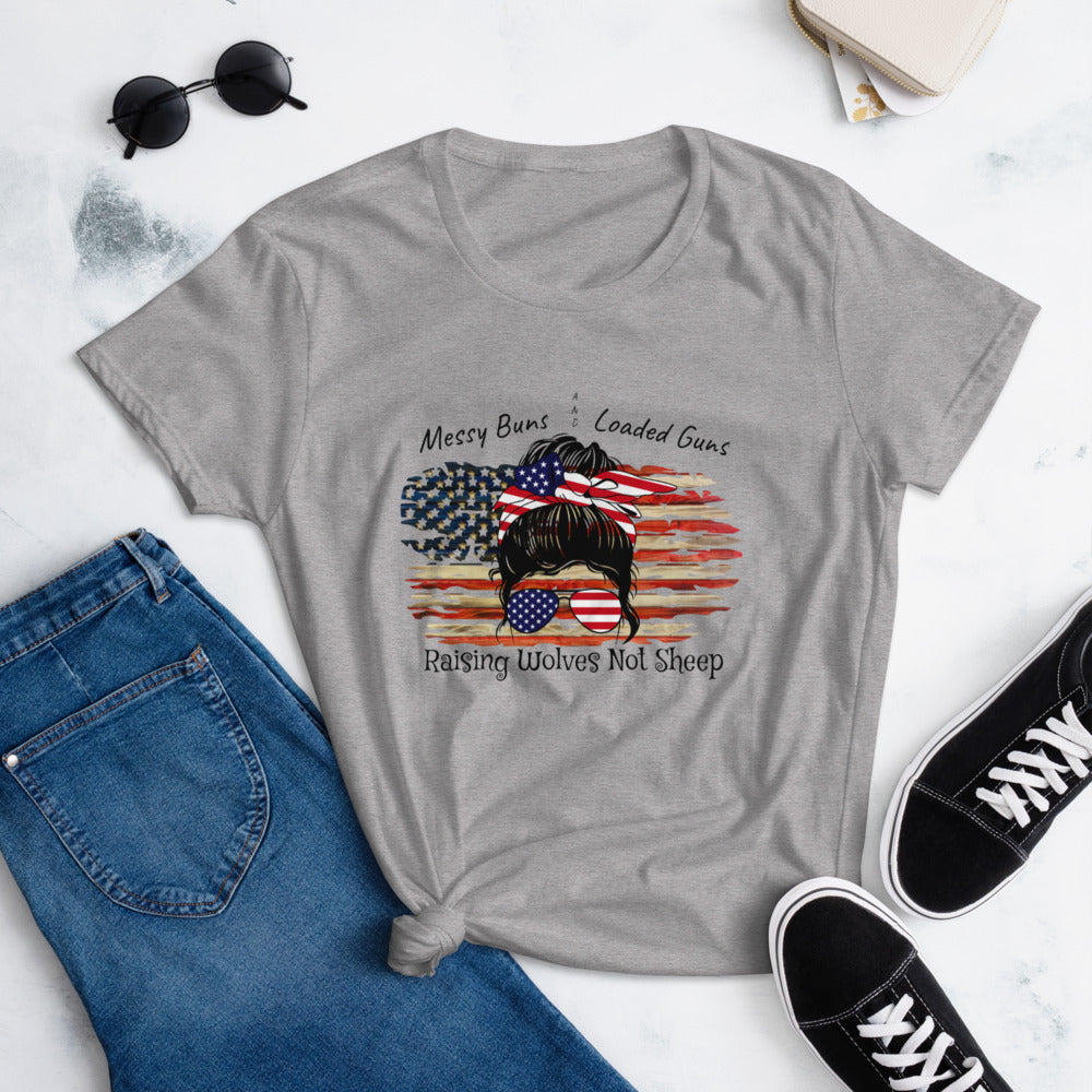 Messy Buns Loaded Guns Women's short sleeve t-shirt