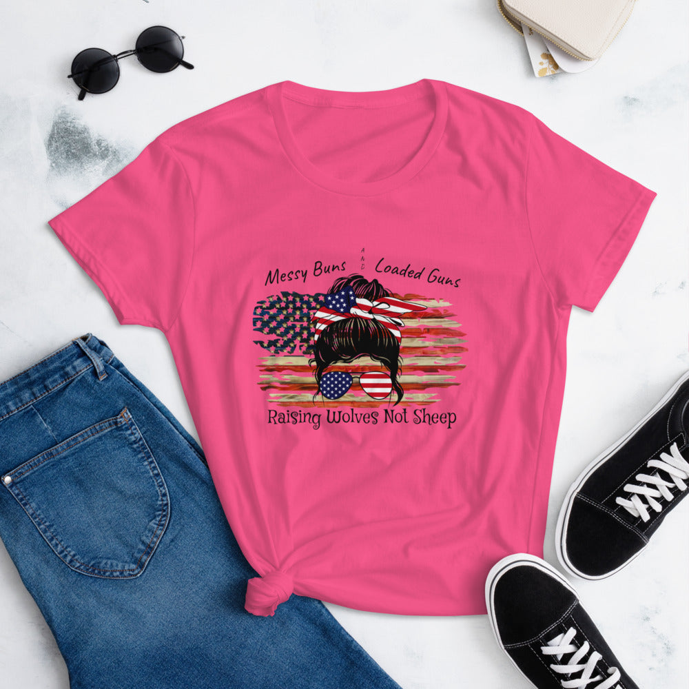 Messy Buns Loaded Guns Women's short sleeve t-shirt