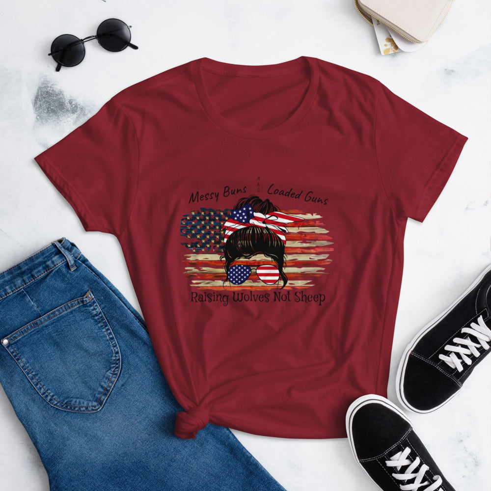Messy Buns Loaded Guns Women's short sleeve t-shirt