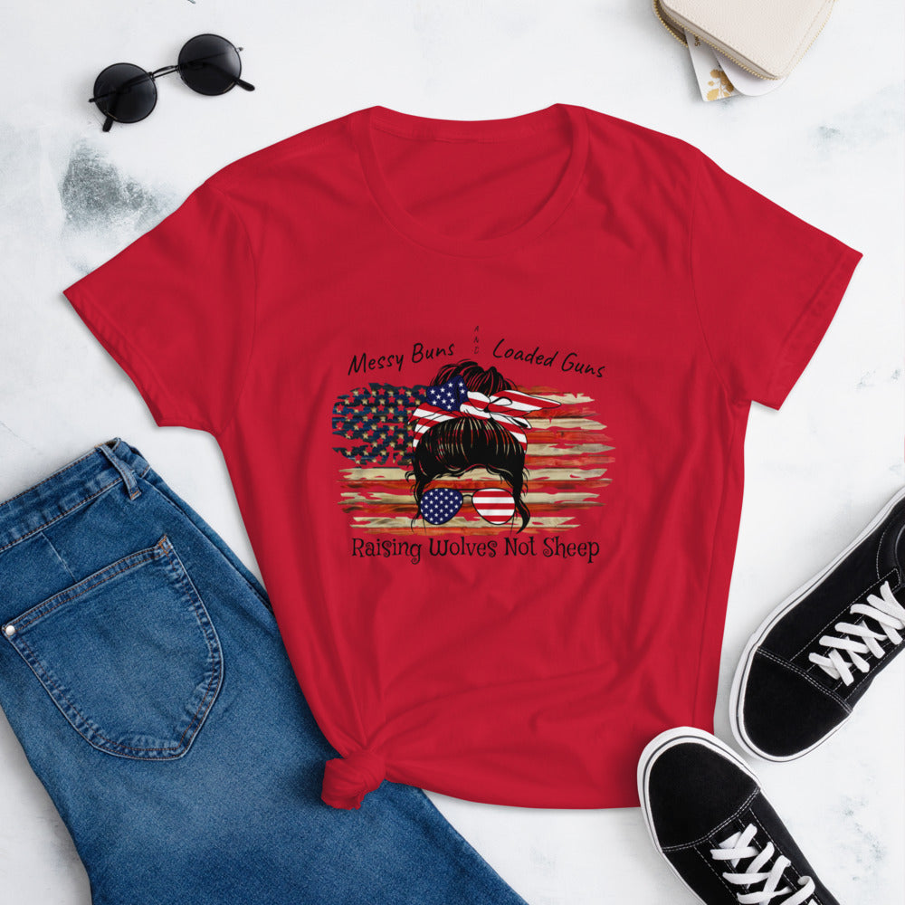 Messy Buns Loaded Guns Women's short sleeve t-shirt