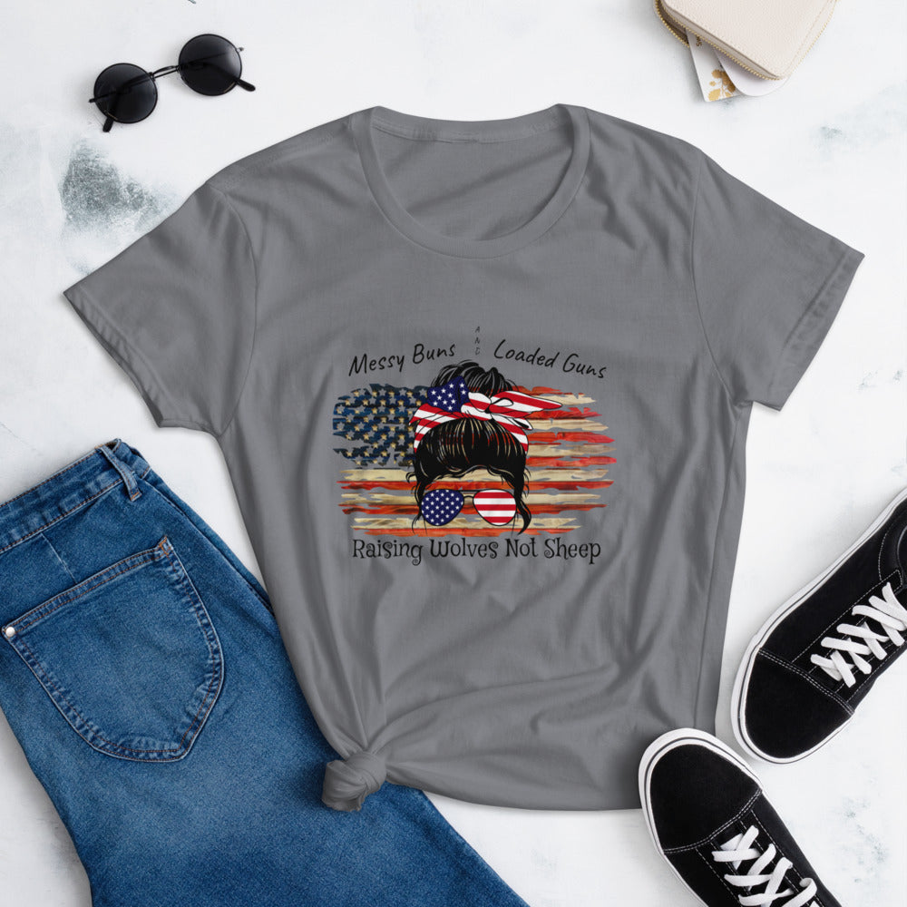 Messy Buns Loaded Guns Women's short sleeve t-shirt