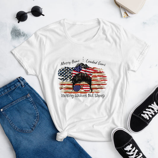 Messy Buns Loaded Guns Women's short sleeve t-shirt
